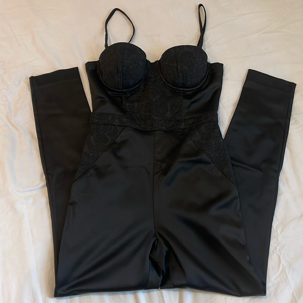 bebe Black Lace Jumpsuit